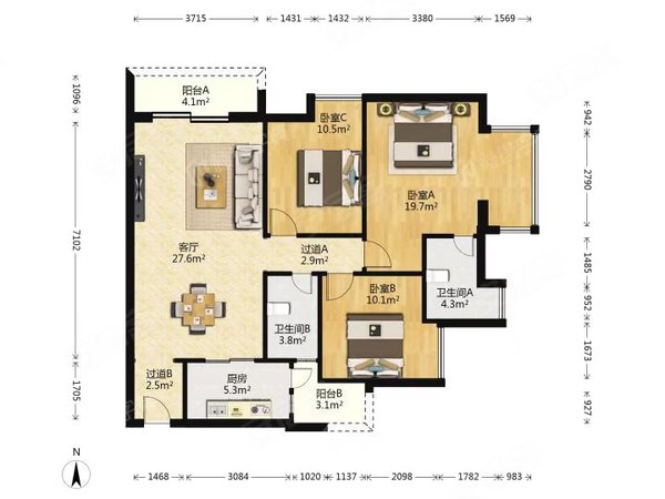 【多图】金碧华府,珠江新城东租房,就选这套 金碧华府 全新三房两卫