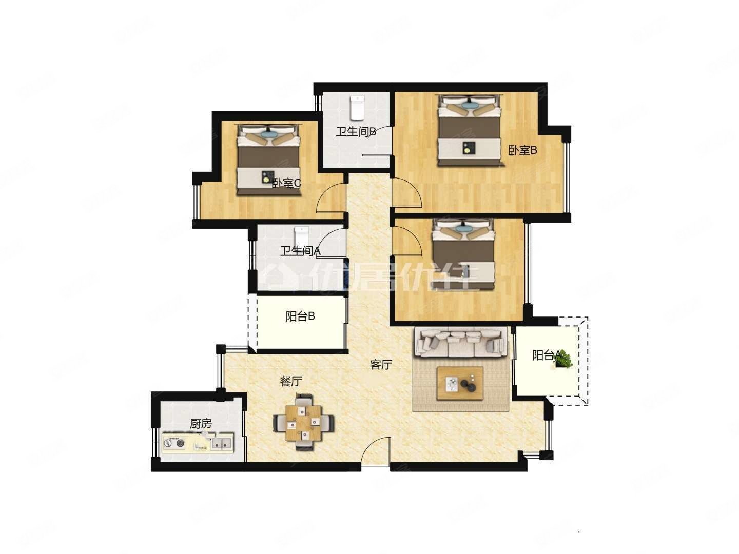 丰泰东海城堡精装3房户型方正看花园业主自住装修好保养新