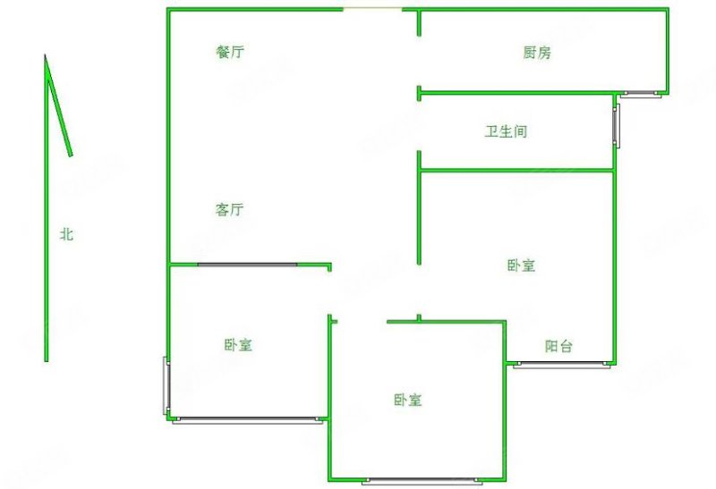 北城枫景(莲池)3室2厅1卫95.15㎡南北99万