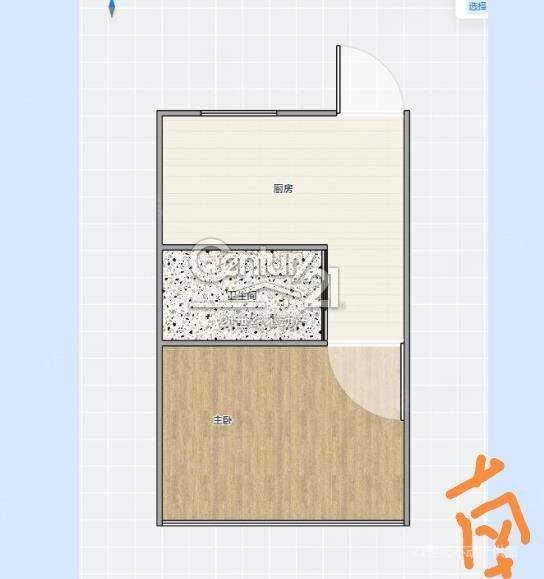 东信大楼1室1厅1卫31㎡南北58万