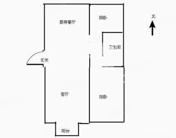 利民公寓2室2厅1卫80㎡南北48万