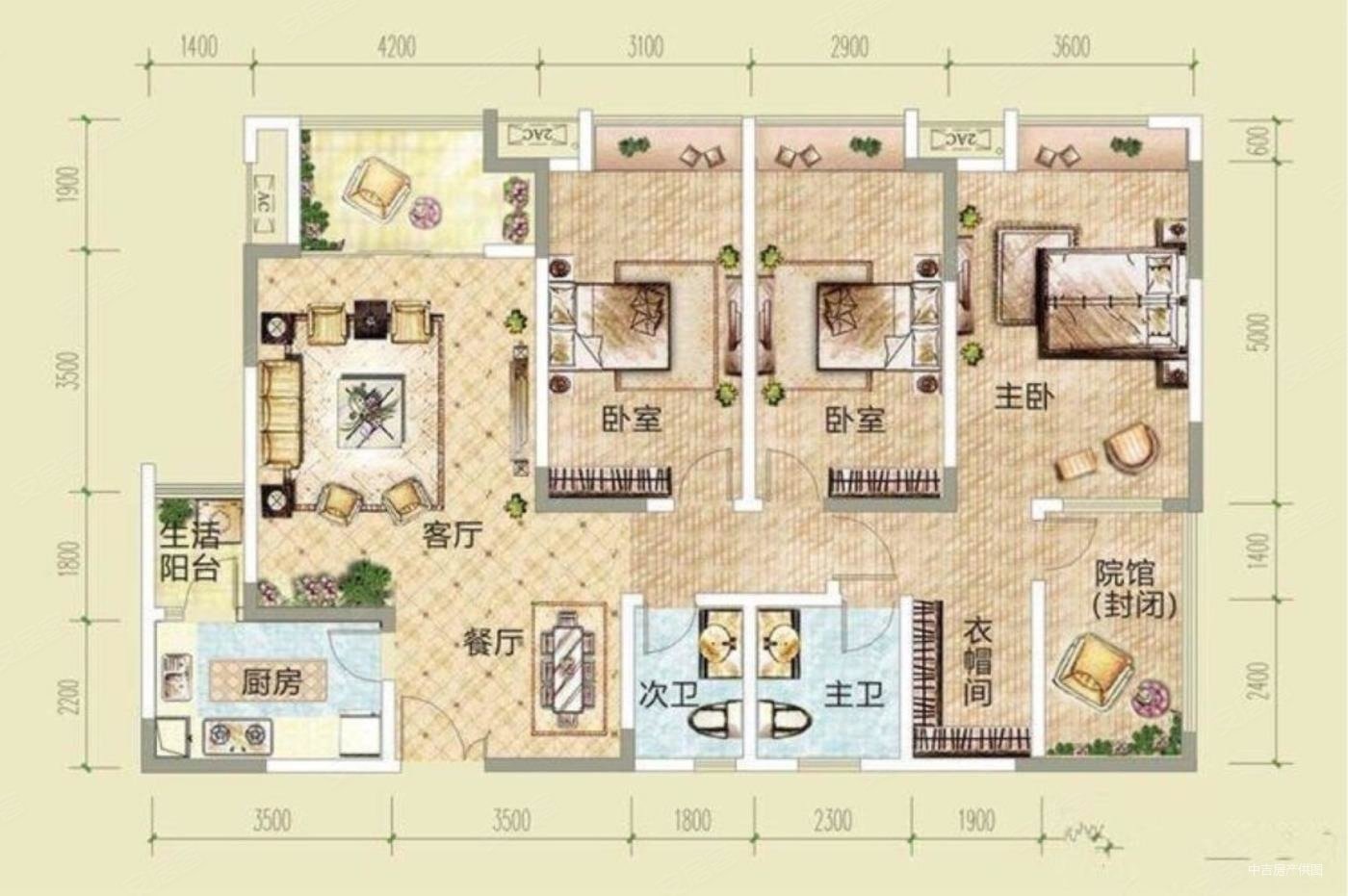 二郎环线龙湖天街旁渝高香洲清水大平层四房双卫看公园