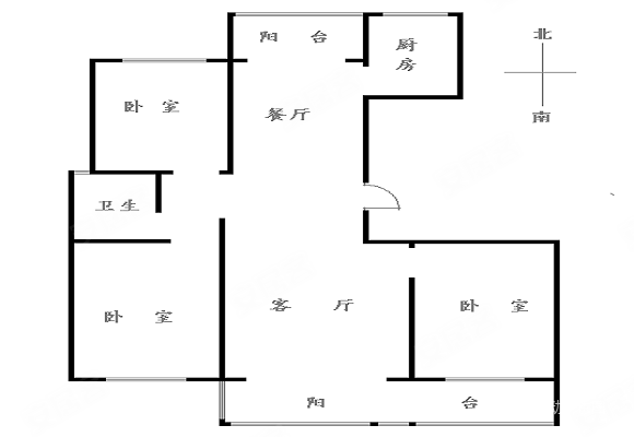 环球逸品(北区)3室2厅1卫125㎡南北99万