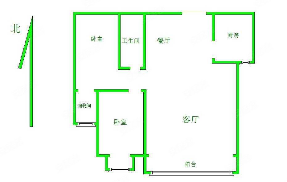 景秀江山2室2厅1卫92㎡南北65.3万