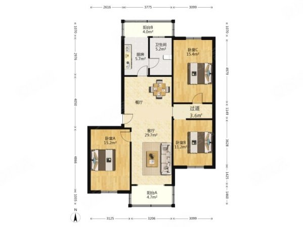 开鲁路456弄小区3室2厅1卫114.38㎡南640万