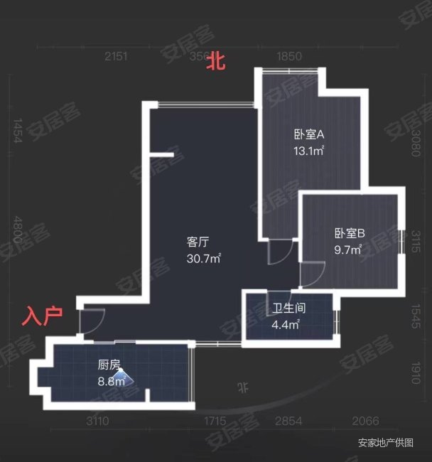 亲亲里2室2厅1卫85.8㎡南北55万