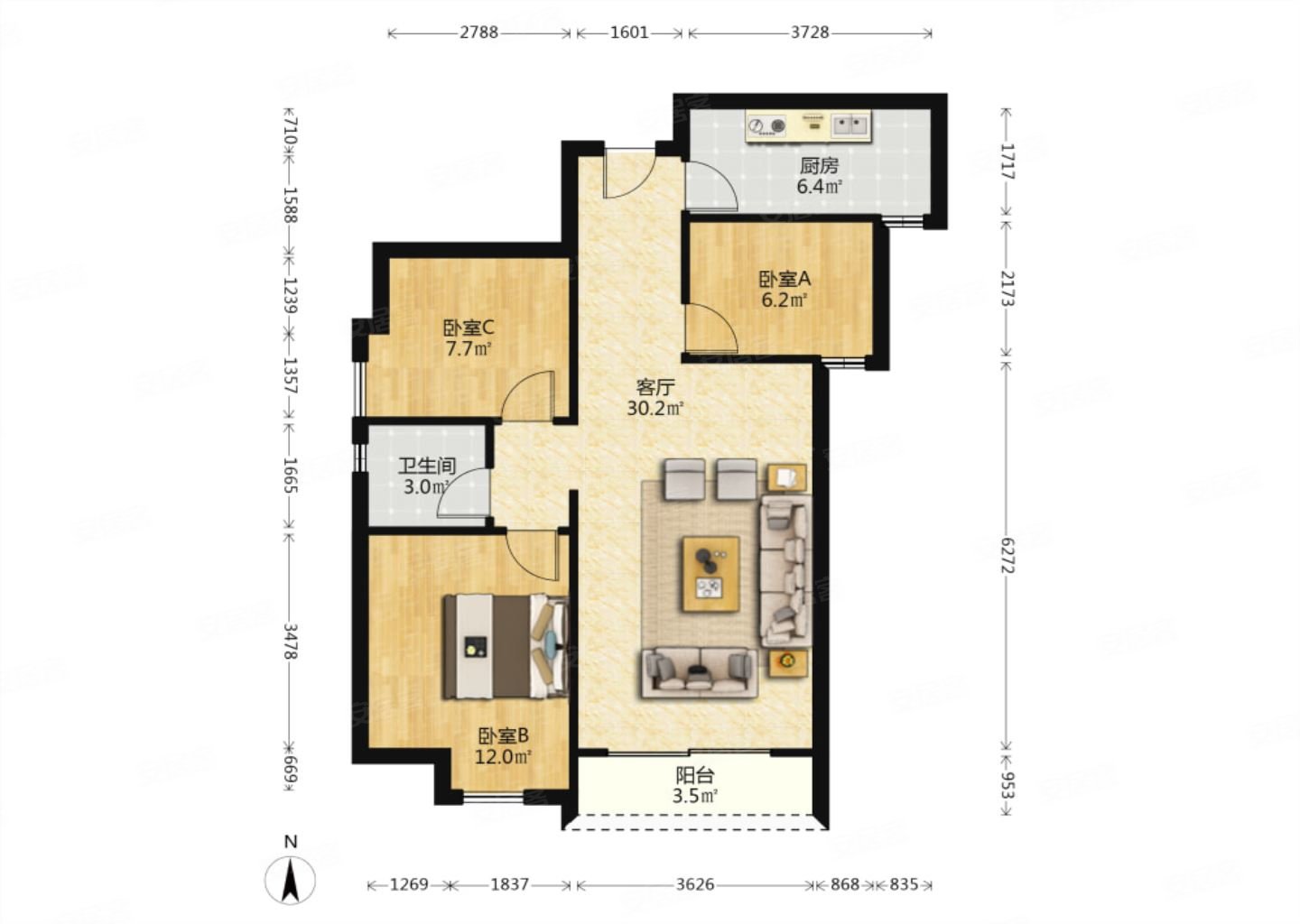 力诚凯怡湾 南北通透 商品住宅 刚需小三居 商业配套成熟