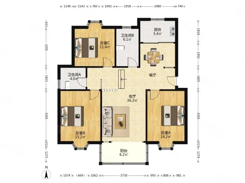 实图 新康花园 飞机户型 中层楼 南北通透 出行方便,新康花园金碧苑