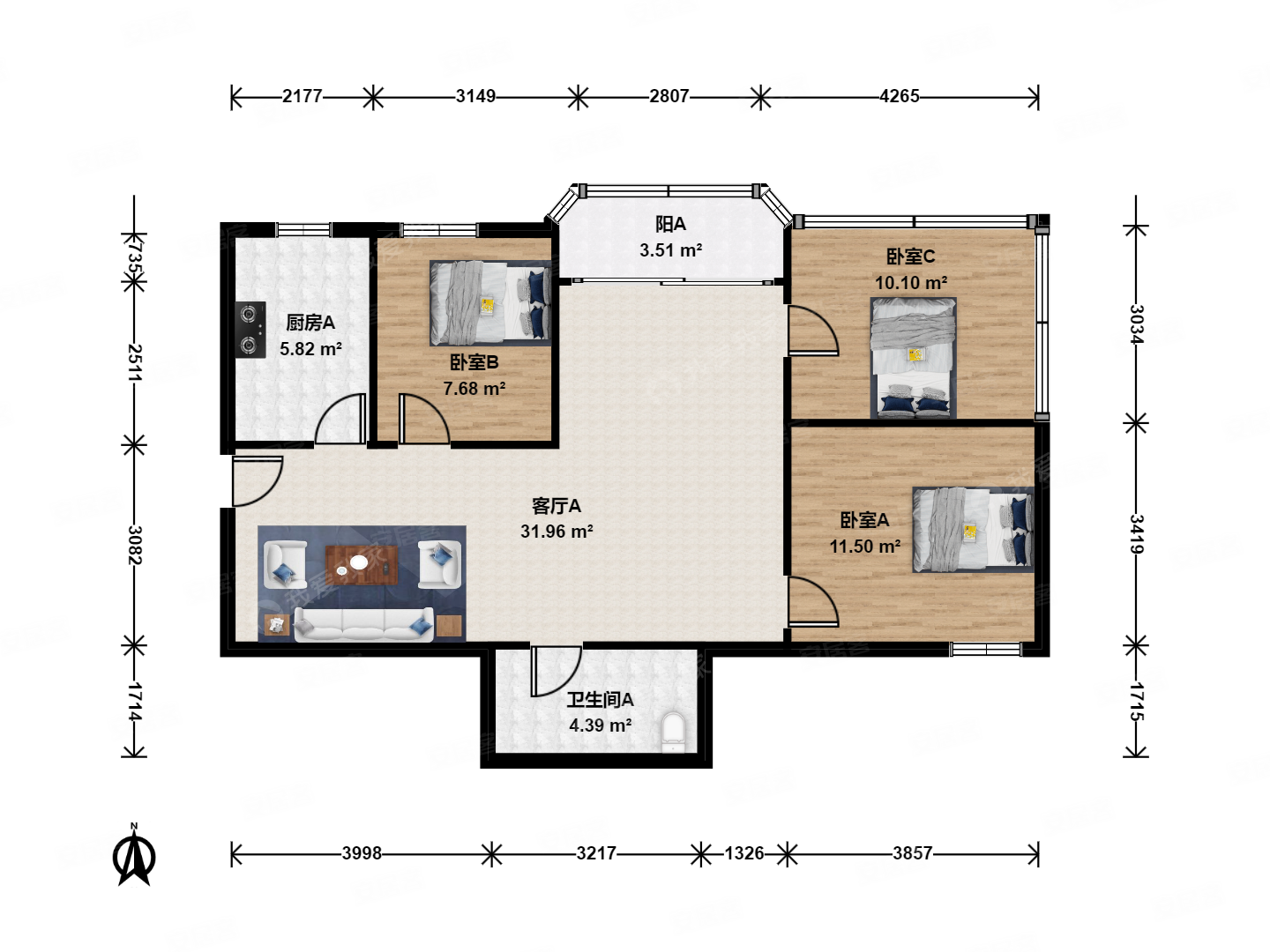 望京新城两居室满二年  ,户型方正采光好,视野开阔无遮挡.