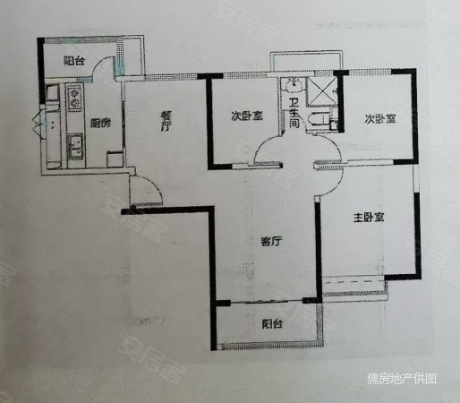 阳泉恒大帝景3室2厅1卫109.71㎡南北65万