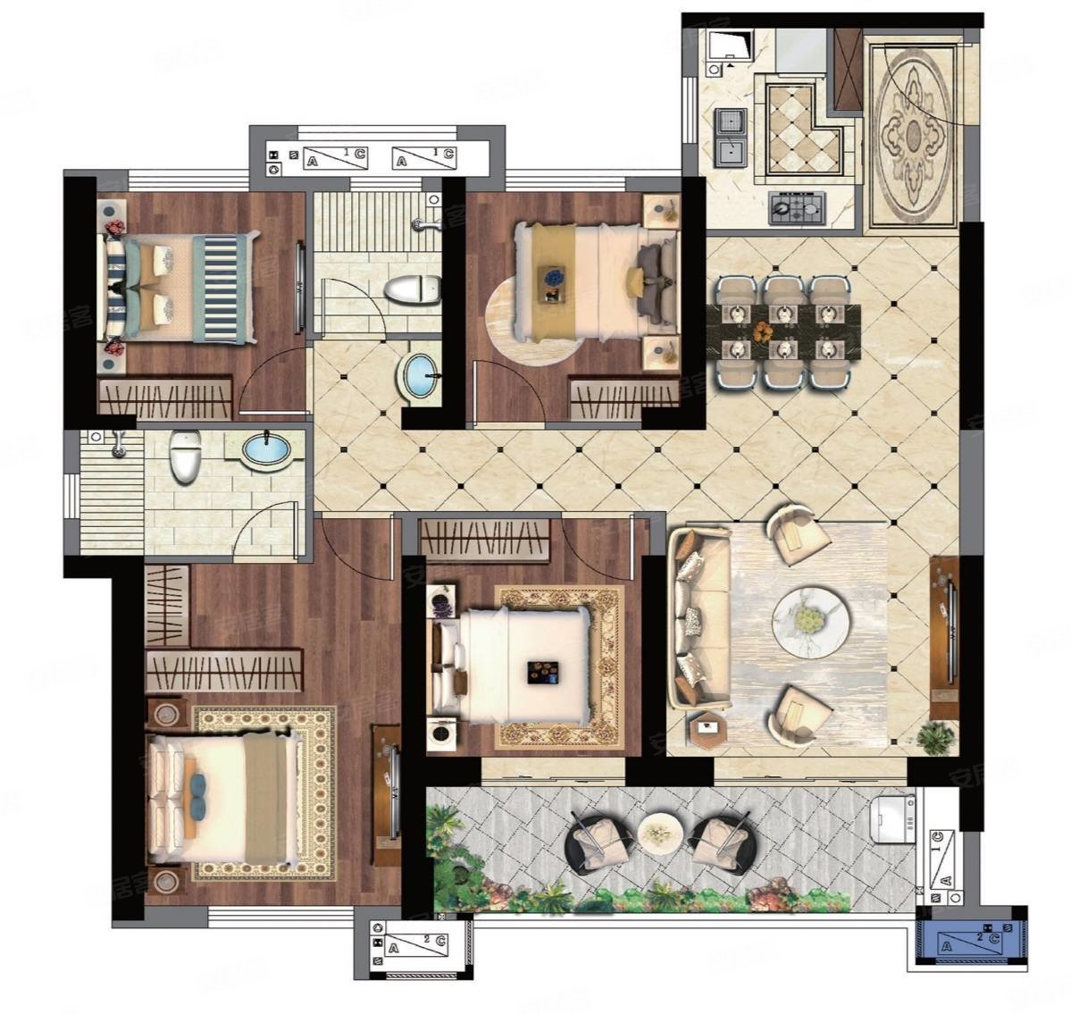 石狮金辉城4室2厅2卫133.71㎡南北129万