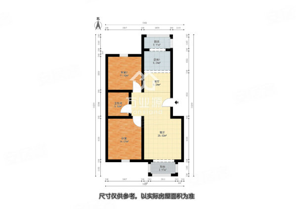 港东未来城2室1厅1卫86.33㎡南北106万