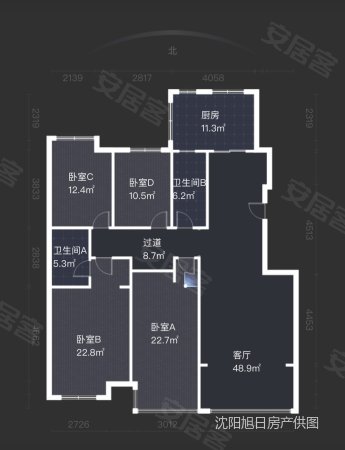 汇置尚郡4室2厅2卫162.01㎡南北108万