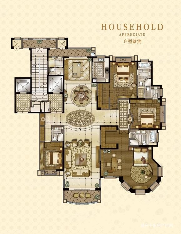 降200万415平豪装大平层全新总统套房100平大客厅