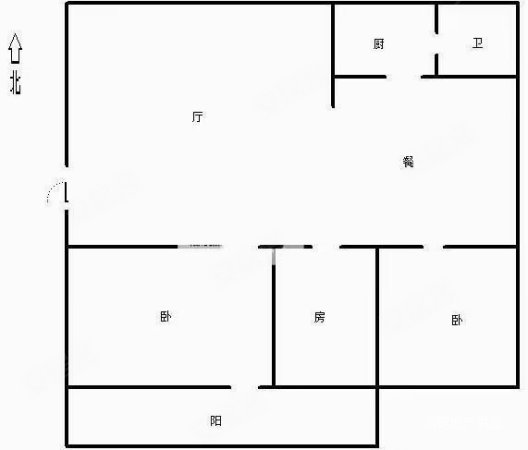 铁路生活小区3室2厅1卫84㎡南北35万