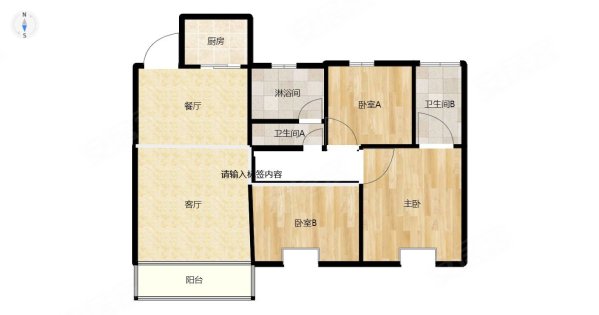 海州大院3室2厅2卫118.65㎡南北129万