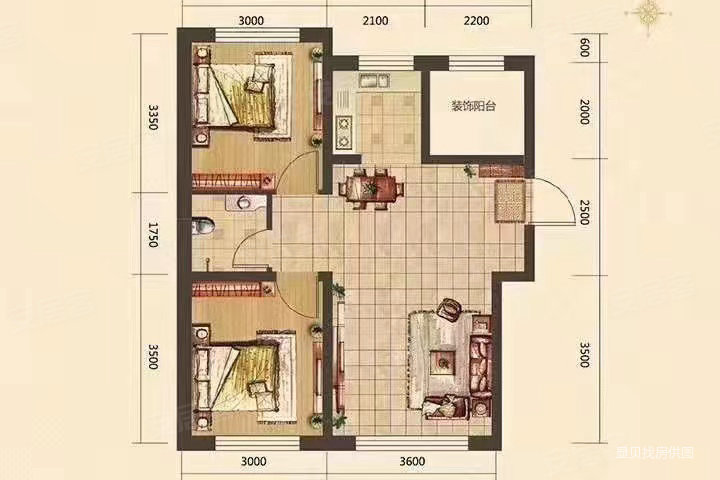 都市豪园4室5厅4卫99.37㎡南北155万