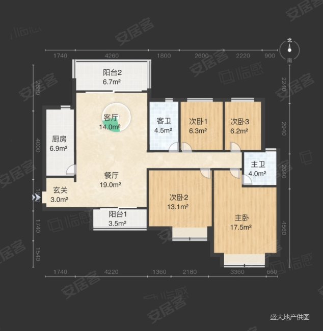 恒大悦龙府4室2厅2卫136㎡南北86.5万