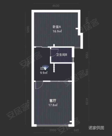 富兴领寓1室2厅2卫85.12㎡西69万