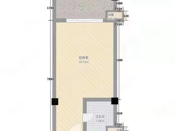 金华东阳东阳市中心吴宁西路7,13号楼好乐多 新光汇 一室一厅 超大房间 干湿分离起租出租房源真实图片