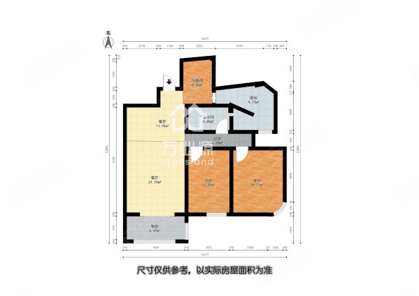 城市之光(滨海)2室2厅1卫126㎡东南155万