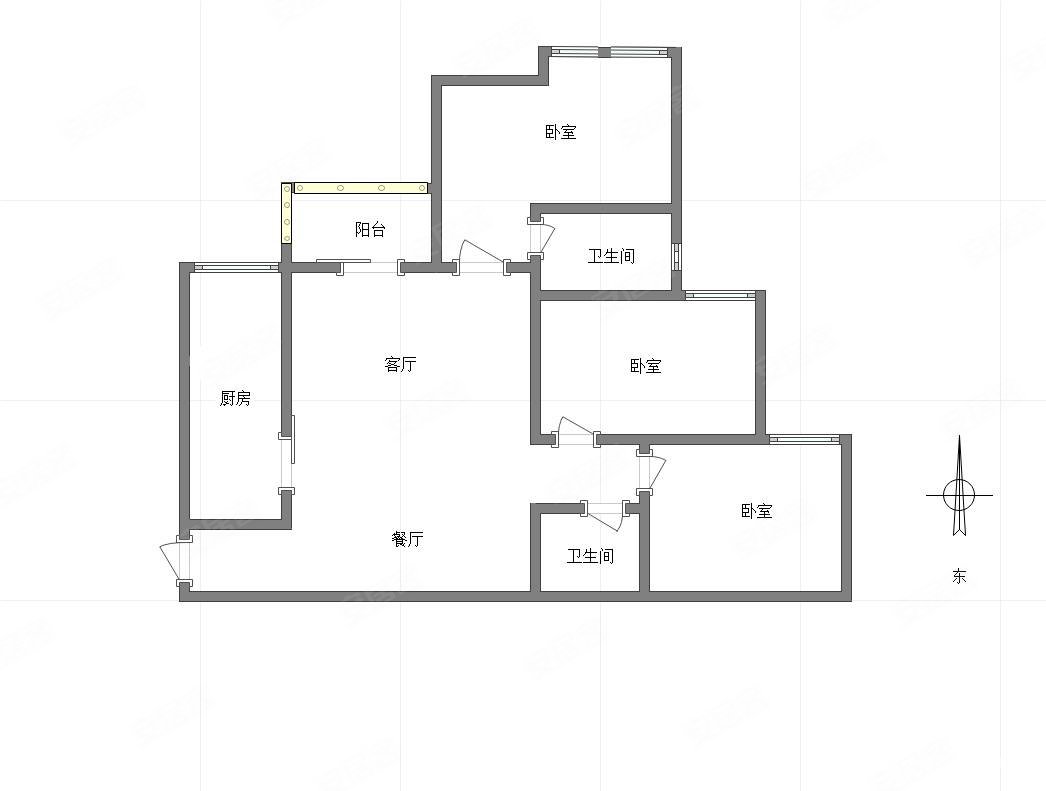 保利香雪3室2厅2卫95.47㎡南北120万