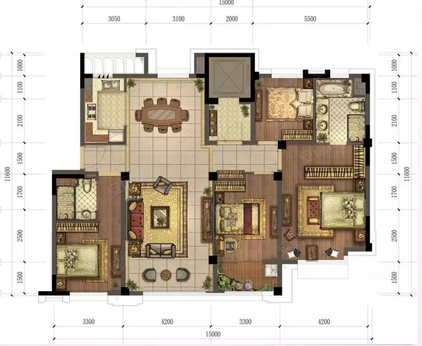 虹桥正荣府4室2厅2卫150.47㎡南北950万