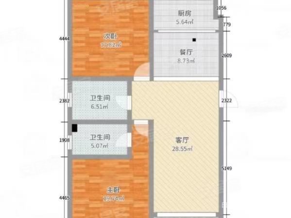 白鹤小区2室2厅2卫110㎡南北46万