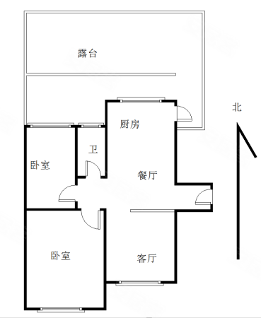 康乐新村一期2室2厅1卫73.51㎡南北220万