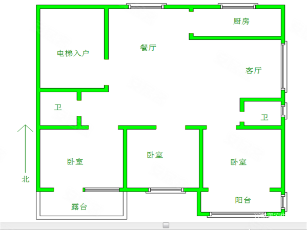 在水一方(C区)3室2厅2卫135.36㎡南北168万