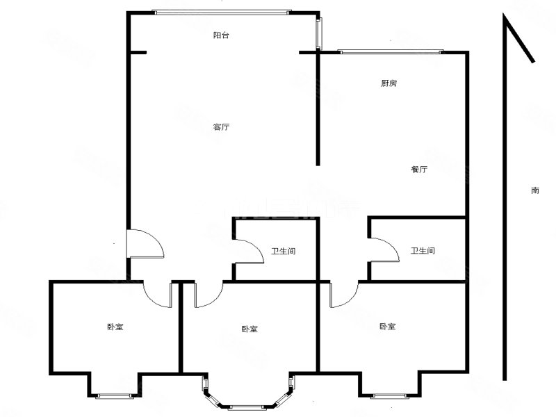 天骄花园3室2厅1卫137㎡南北88万