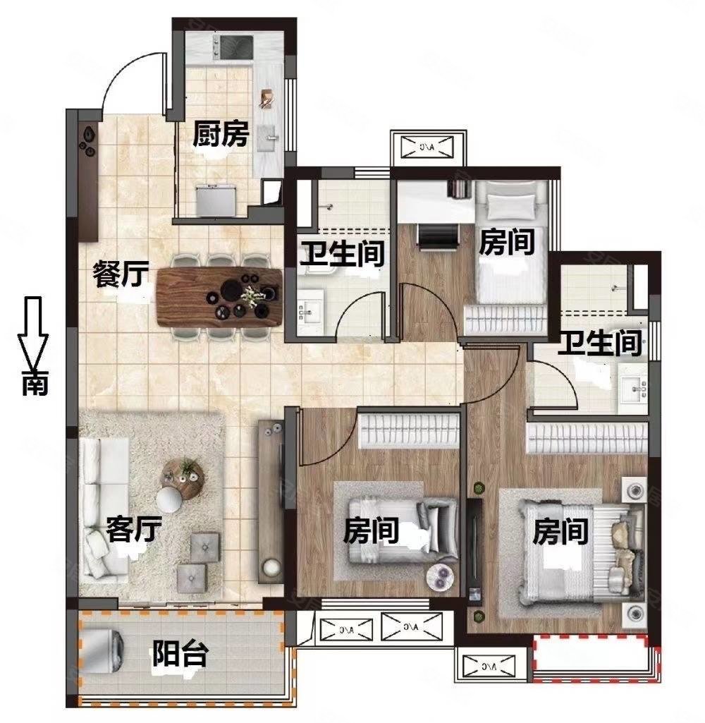 央企推荐华润万象华府三房两厅两卫业主诚意出售