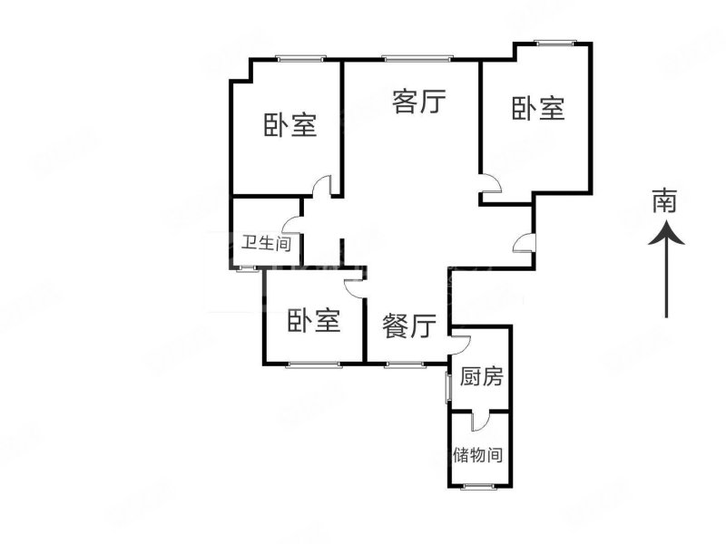 万达华城B区3室1厅1卫135.01㎡南北88万