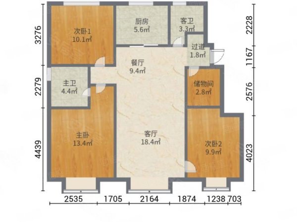 胡家园街租房,万科观澜 3室2厅1卫 电梯房 107平,塘沽租房-天津58安居