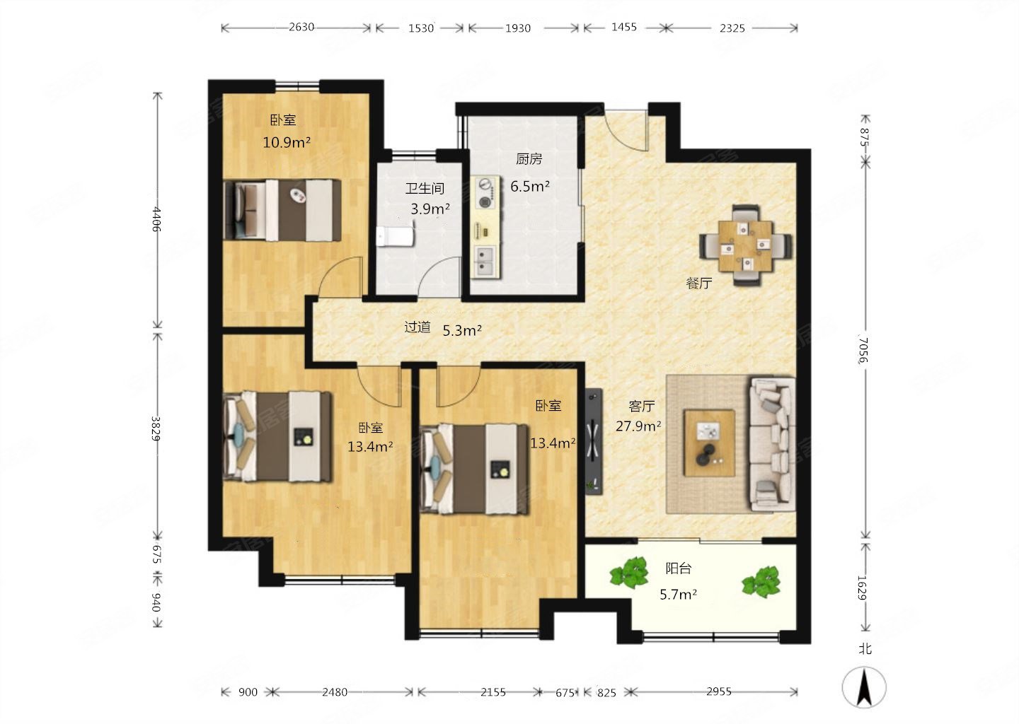 北京路师范大学地铁口万达华府精装三室楼层好房主急售