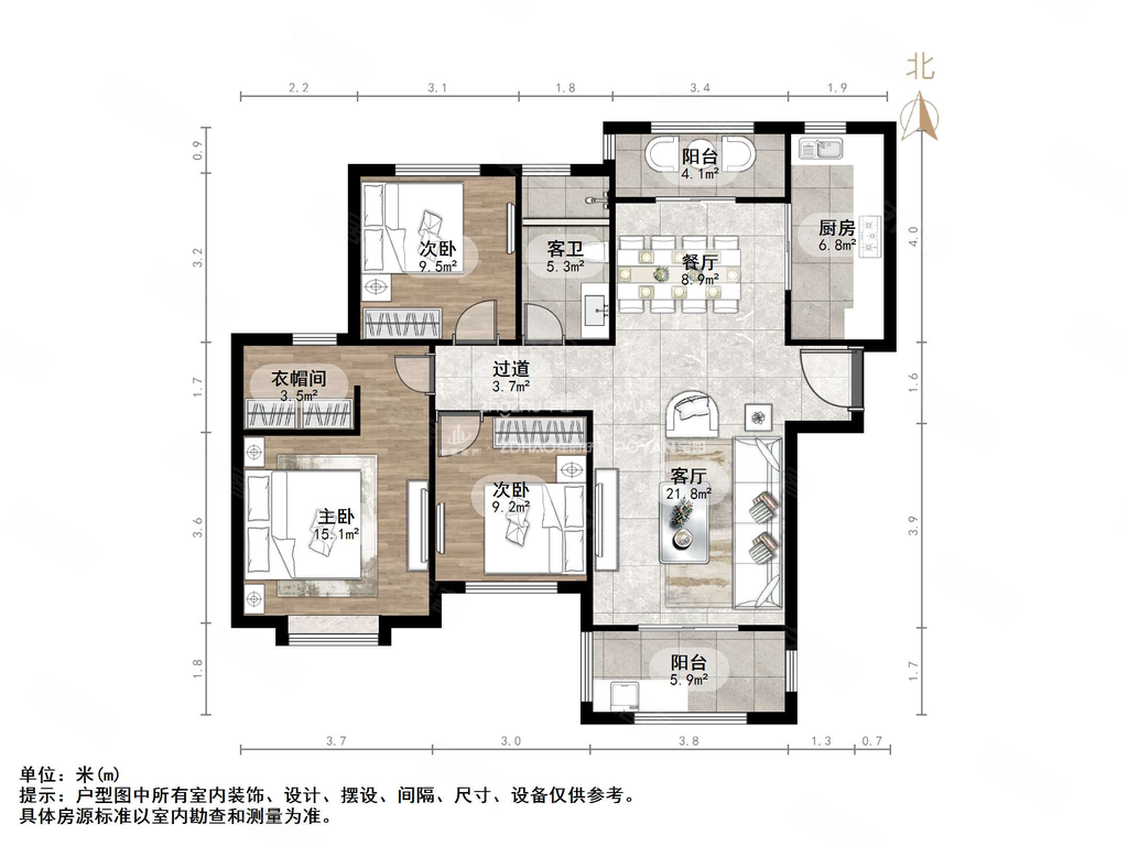绿地新都会精装三室南北通透采光好有电梯小区环境好