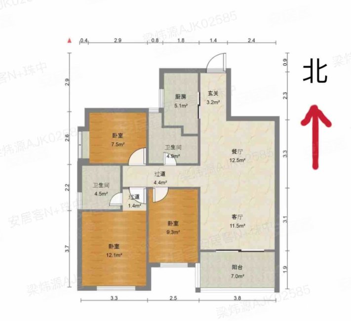 君御世家 小三居 精装好房 带电梯 南向采光好 商品房