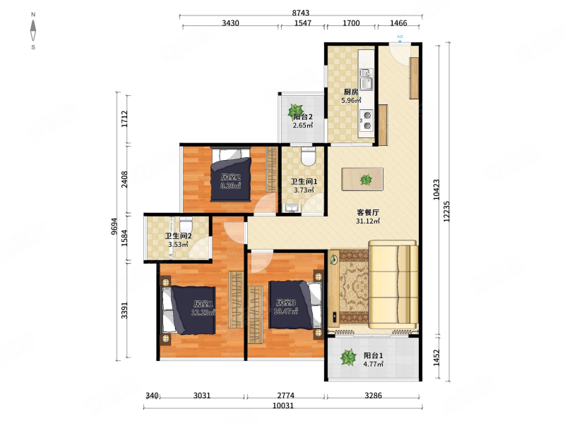 合正丹郡 双卫格局 商业配套齐全 南向采光好 精装好房