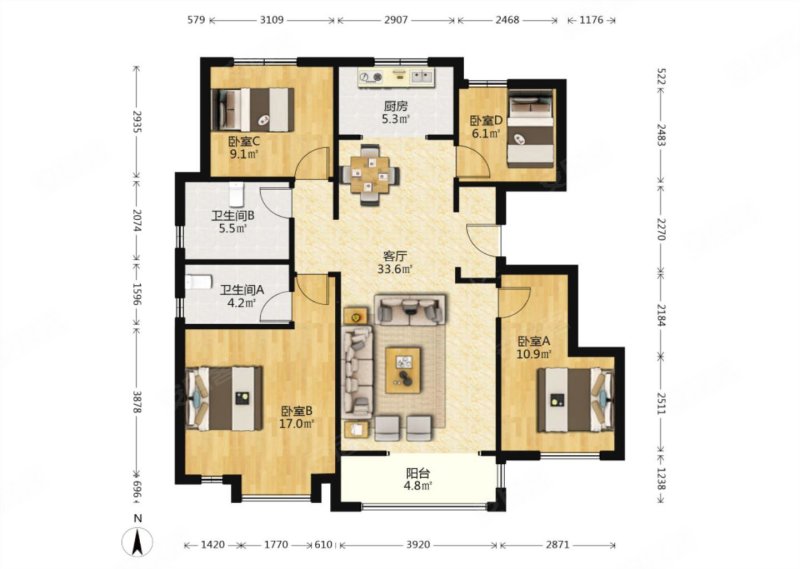 张家窝 商品住宅 低密宜居 带电梯 双卫生间 房龄新,联发红郡二手房