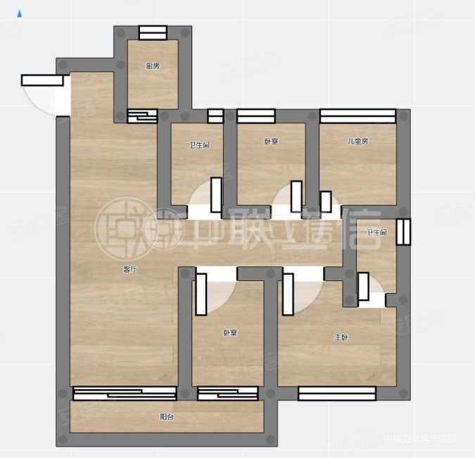 建发央誉4室2厅2卫132.87㎡南北259万