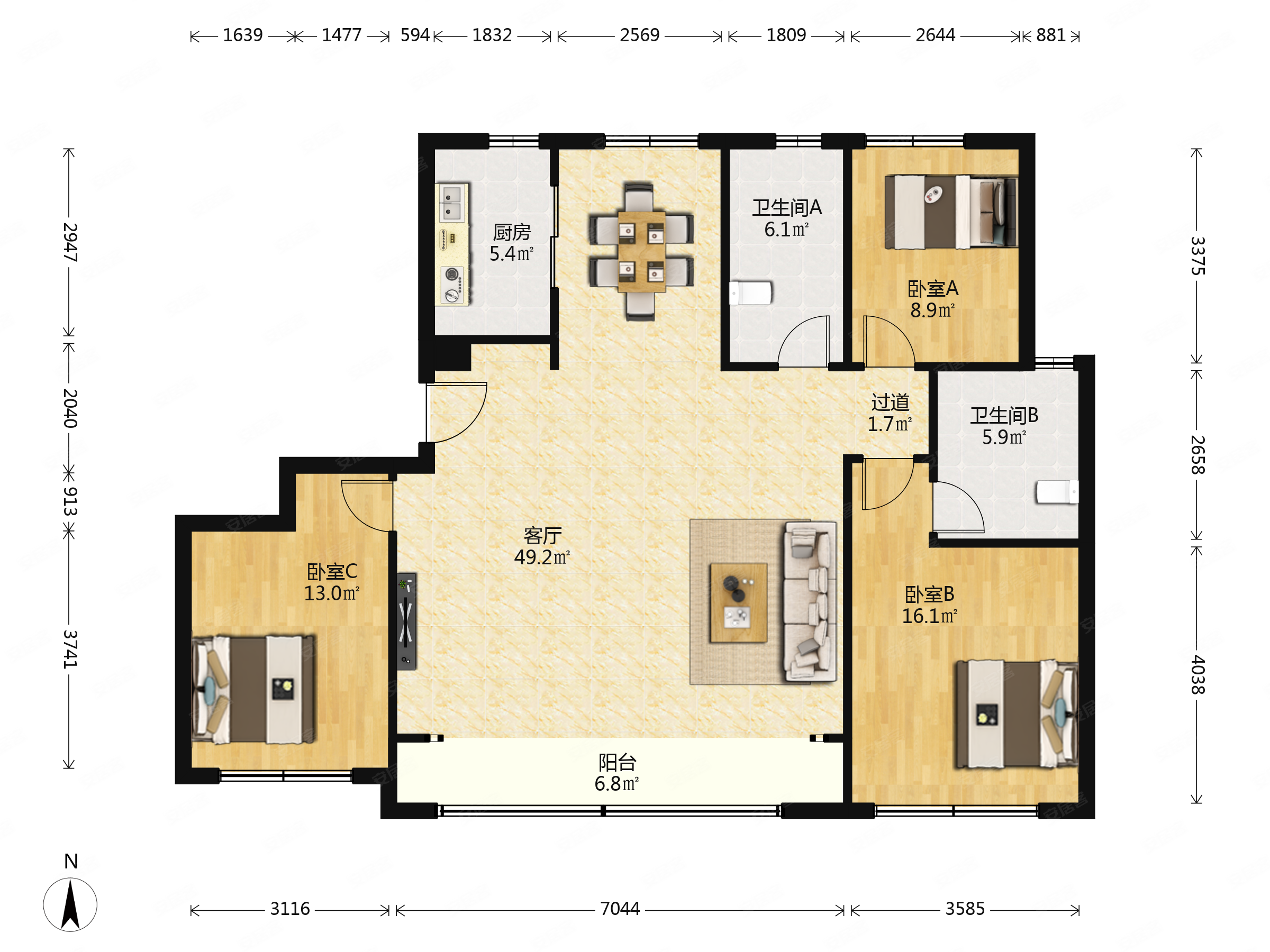 融创文旅城鹊华居三室两厅两卫精装未住有车位地下室,济南融创文旅城