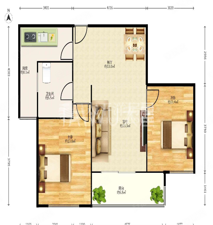 陆家嘴锦绣里2室2厅1卫89.52㎡南818万