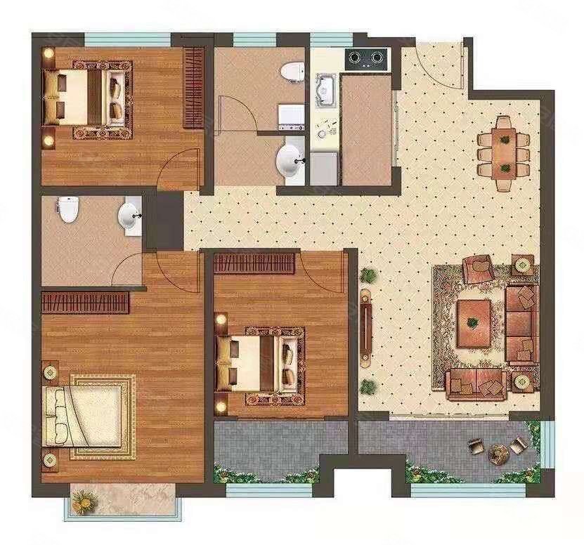 水岸学府, 房源,三室朝阳,因房主外地发展不得不出售