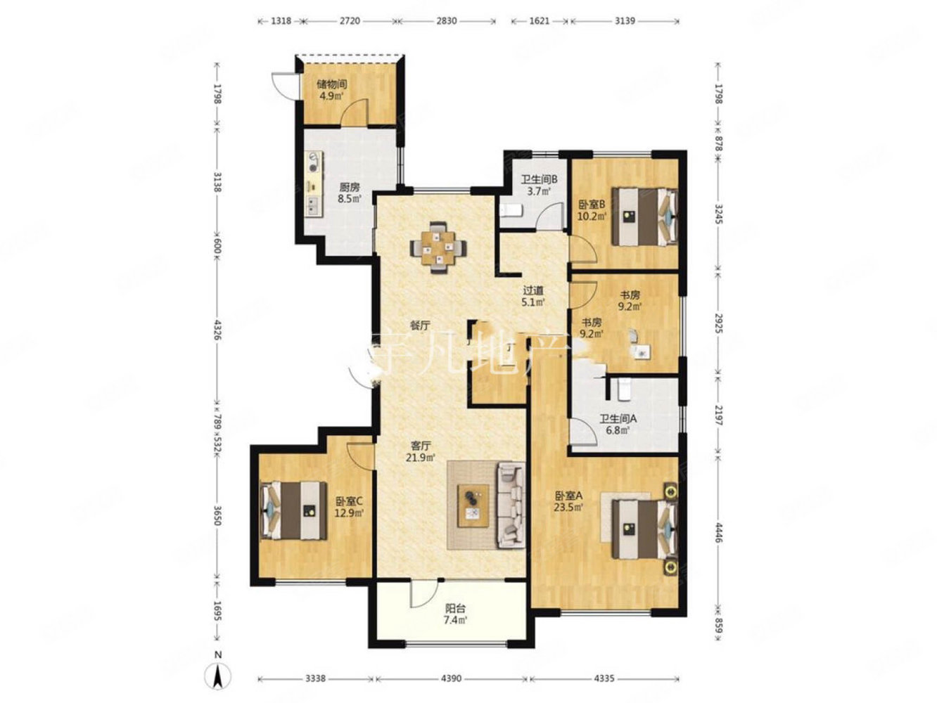 朗诗绿色街区4室2厅2卫177㎡南北320万