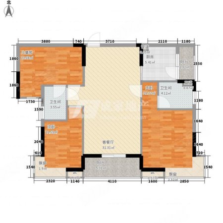 德宝国际新城3室2厅2卫135㎡南50万