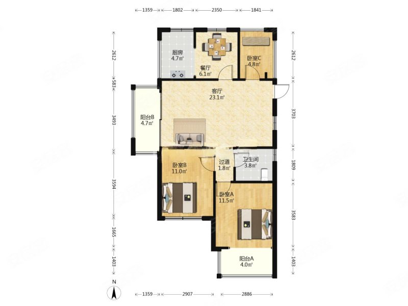 中梁好户型,房东置换,刚需看过来,首付低,中梁百悦城