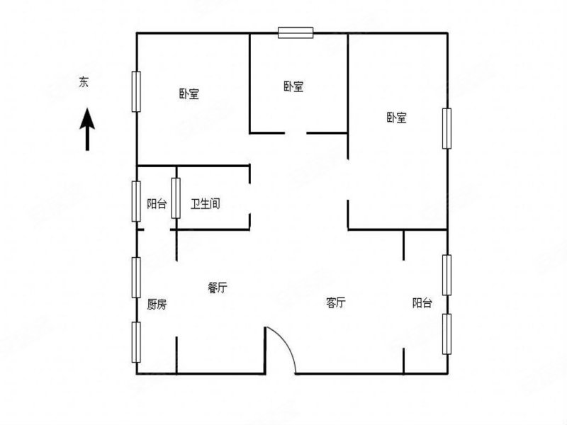 金色家园紫竹园3室2厅1卫107㎡南北90万