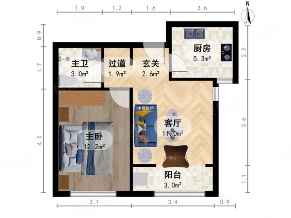 首出租 荣雅园 1室1厅1卫 电梯房 精装修 82平,北辰租房-天津58安居客