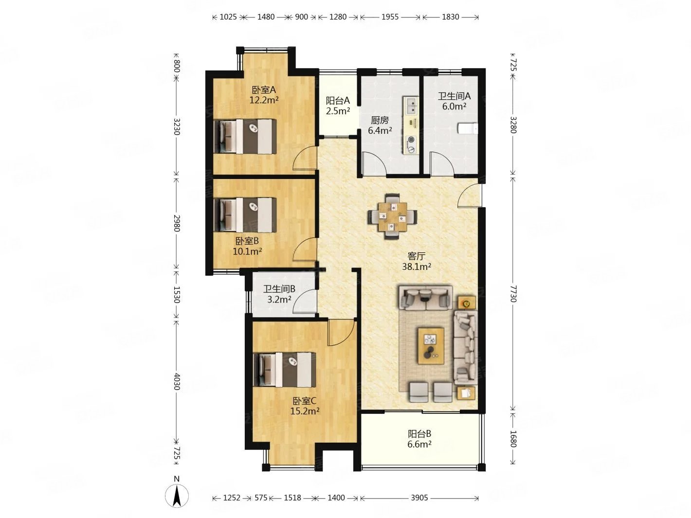 水秀菜场双线地铁口溪南里大三房清水毛坯视野超好价可商