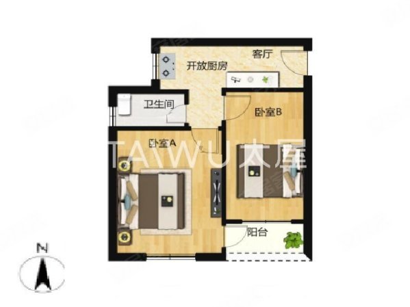 长新小区(长宁)2室0厅1卫46.91㎡南320万